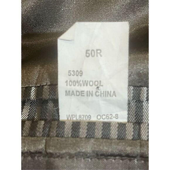 Oscar De La Renta Perfect Press Striped Three Button Wool Blazer Sz 50 - Picture 5 of 6